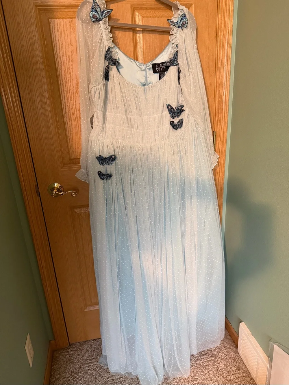 La Femme En Noir Corpse Bride Light Blue Emily Butterfly Gown - Picture 1 of 6